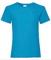 Ультрамариновая детская футболка для девочки классическая Valueweight girls Fruit of the loom