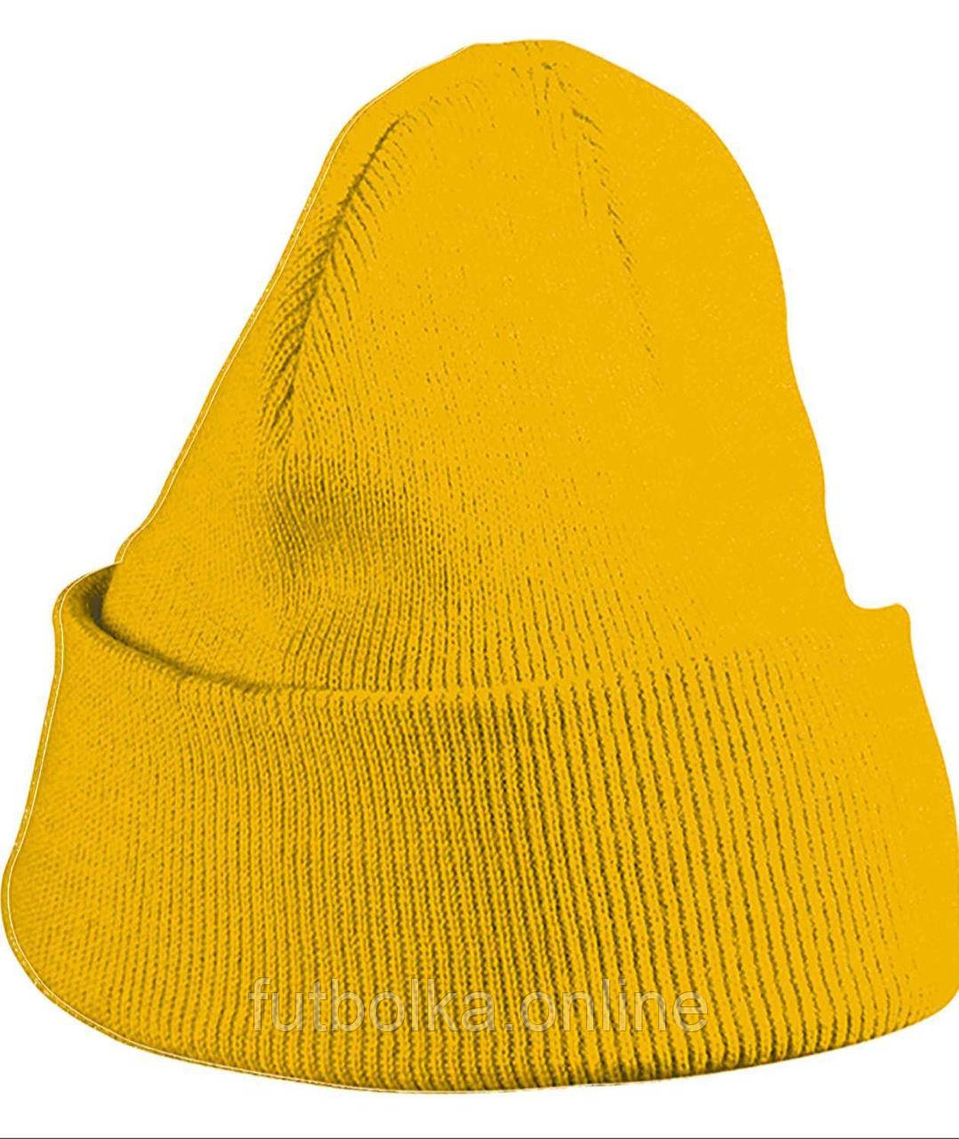 Золотисто-Жовта шапка дитяча з відворотом Kids' Knitted Hat Myrtle Beach