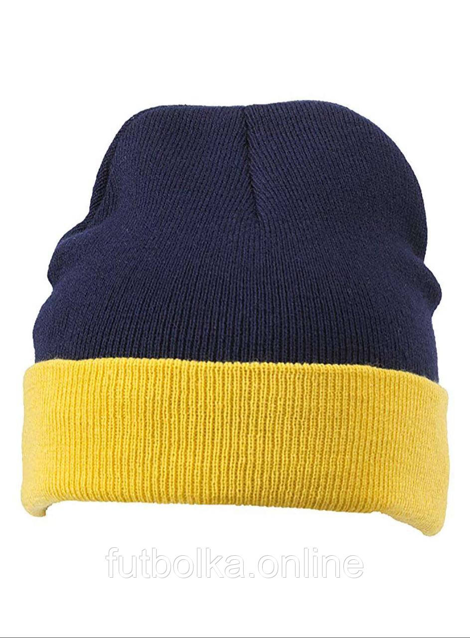 Темно-Синя шапка двоколірна модна Knitted Cap Myrtle Beach