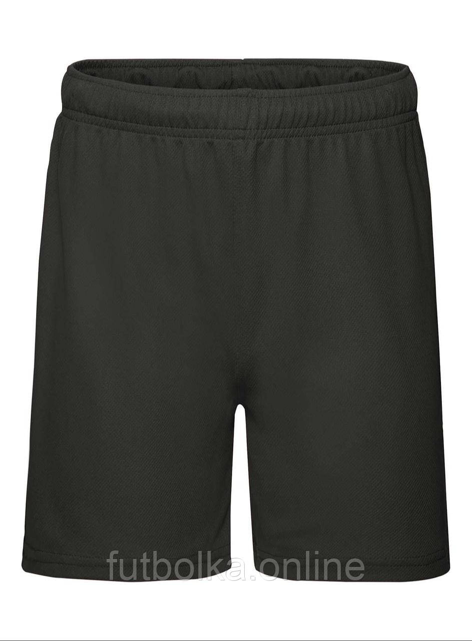 Чорні дитячі шорти для тренувань Kids performance shorts Fruit of the loom