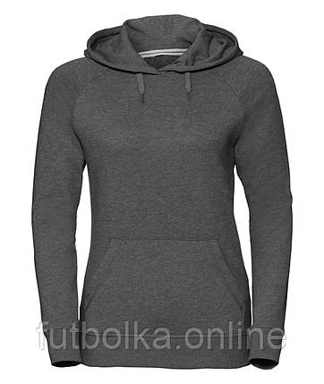 Сіра Марл жіноча толстовка тепла Ladies’ HD Hooded Sweat Russell, фото 1