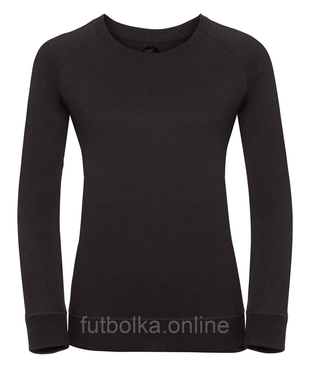 Чорний реглан жіночий модний Ladies’ HD Raglan Sweat Russell