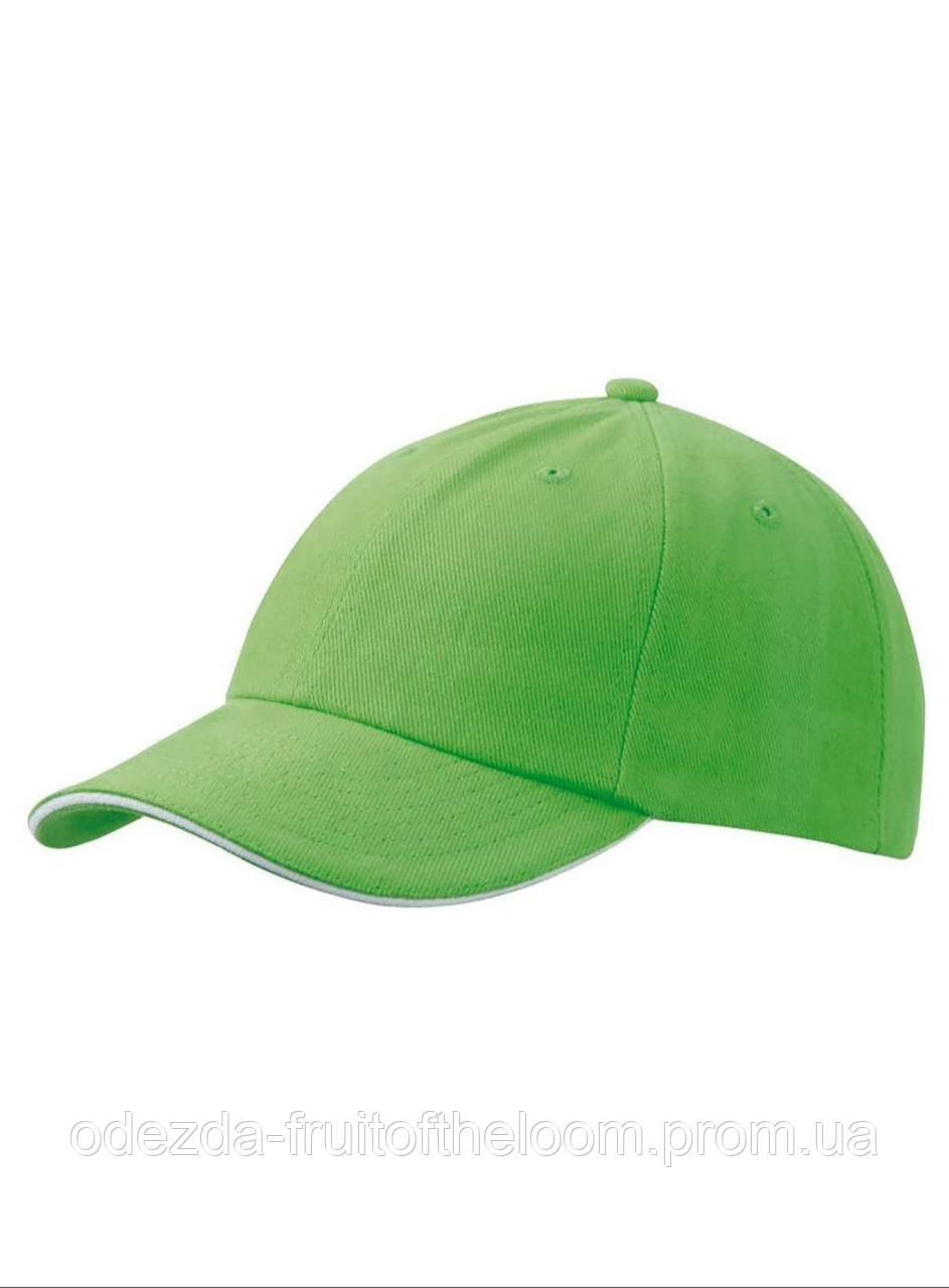 Зелена Лайм кепка з вигнутим козирком 6 Panel Raver Sandwich Cap Myrtle Beach