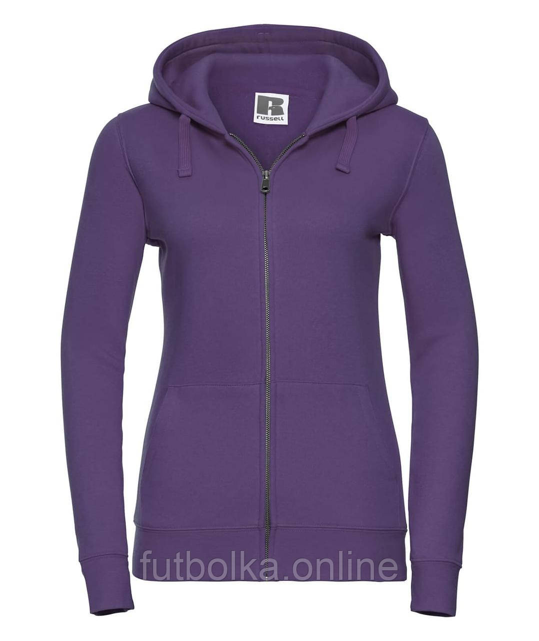 Фіолетова толстовка жіноча молодіжна Ladies’ Authentic Zipped Hood Jacket Russell