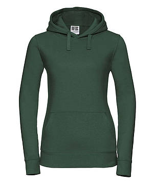 Темно-Зелена толстовка жіноча зимова Ladies’ Authentic Hooded Sweat Russell, фото 1
