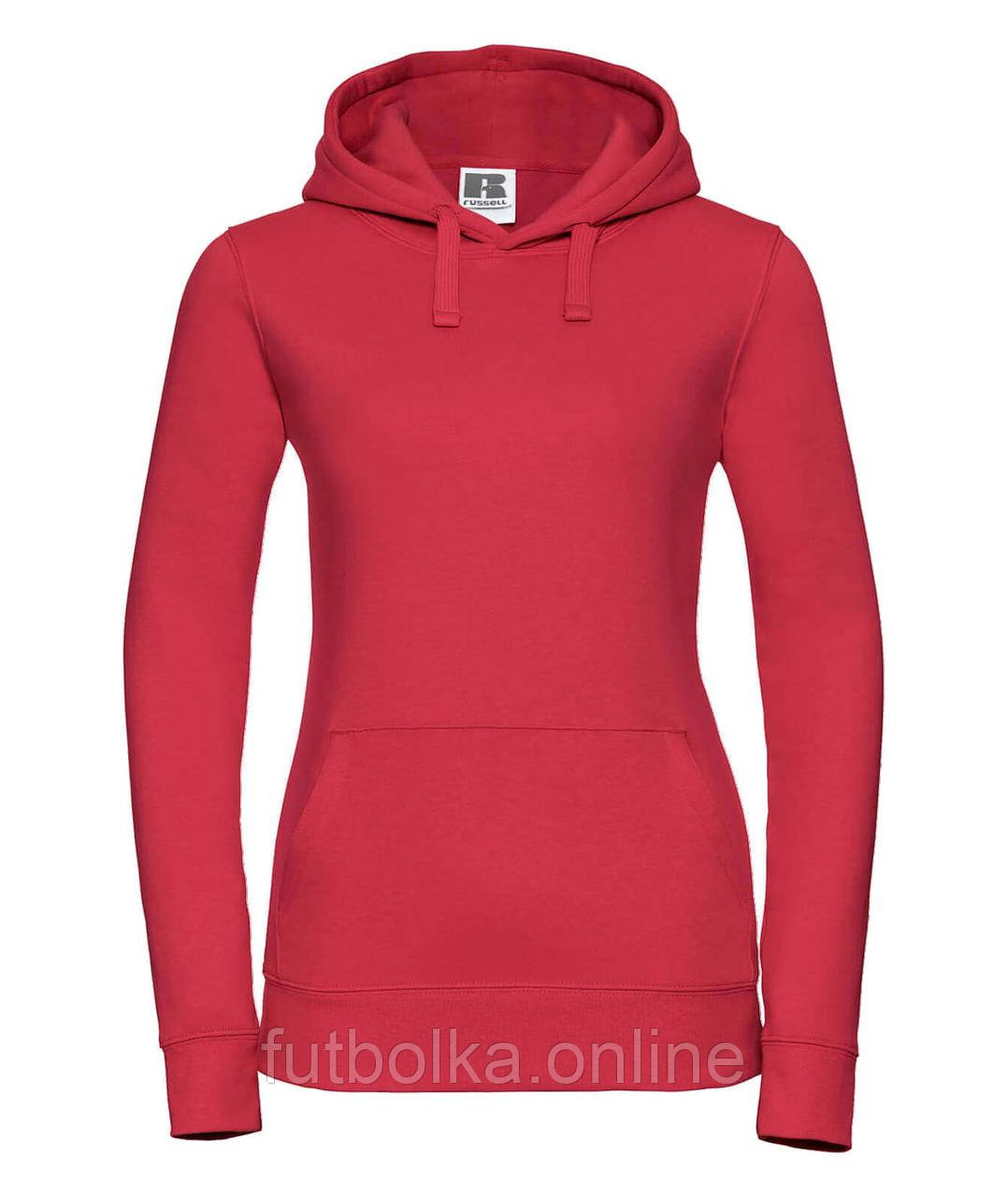 Червона толстовка жіноча зимова Ladies’ Authentic Hooded Sweat Russell
