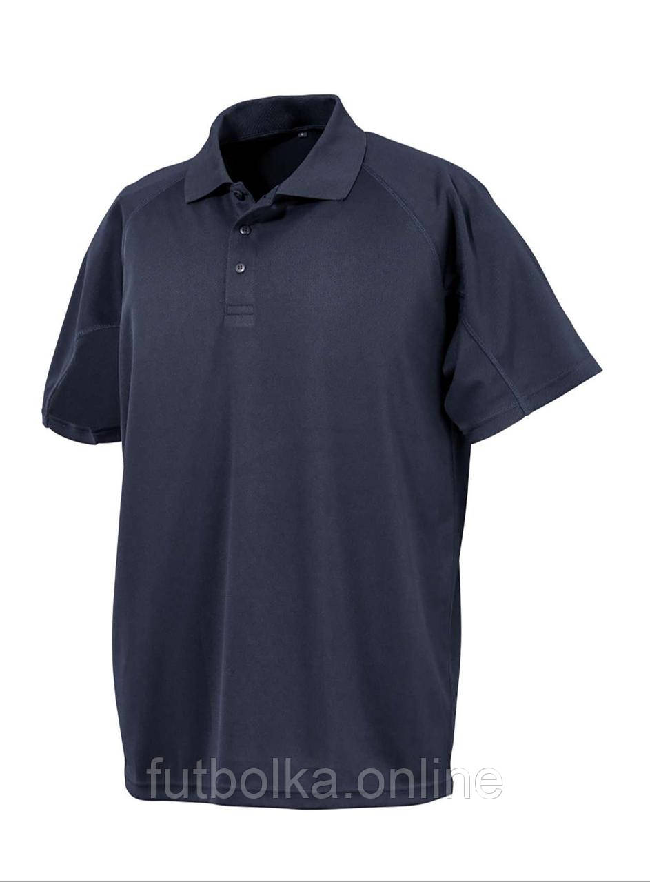 Темно-Синя футболка поло чоловіча спортивна (поліестер) Performance Aircool Polo Spiro