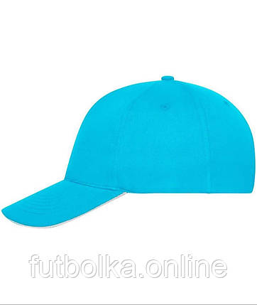 Бірюзова кепка літня 5 Panel Sandwich Cap Bio Cotton Myrtle Beach, фото 2