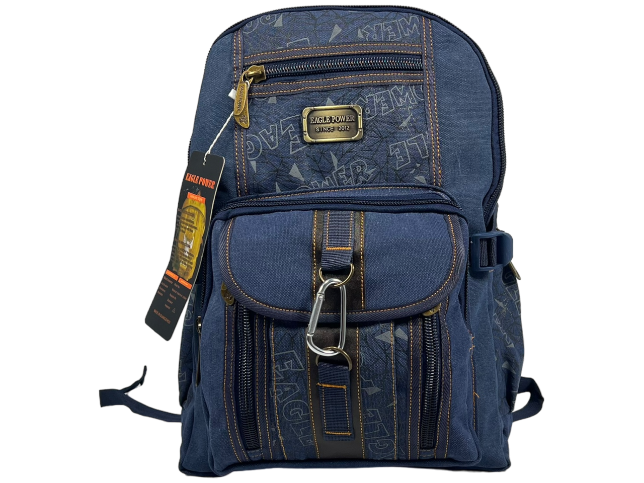 Брезентовий міський рюкзак, міцний, 25 л, одне основне відділення, фронтальні кишені, синій, фото 1