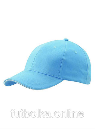 Небесно-Блакитна кепка без принту 6 Panel Sandwich Cap Myrtle Beach, фото 1