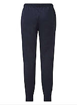 Глибоко Темно-Сині чоловічі спортивні штани з манжетами Lightweight cuffed jog pants Fruit of the loom, фото 4