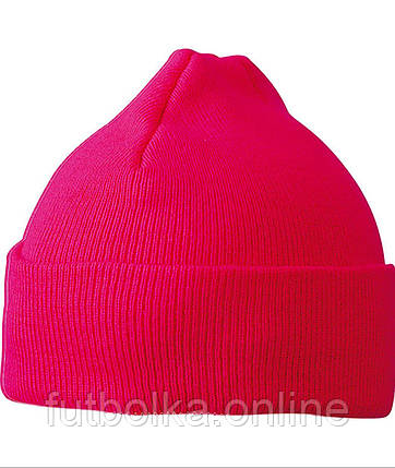 Ніжно-Рожева шапка дитяча з відворотом Kids' Knitted Hat Myrtle Beach, фото 1