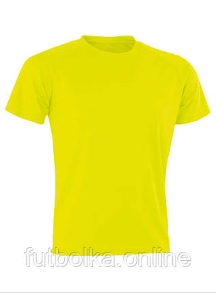 Флуоресцентно Жовта чоловіча футболка спортивна (поліестер) Aircool tee Spiro Impact, фото 1