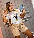 Жіночий літній костюм: футболка та шорти Міккі Маус, фото 3