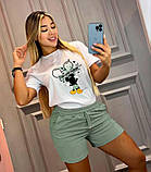 Жіночий літній костюм: футболка та шорти Міккі Маус, фото 6