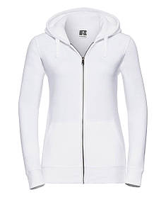 Біла толстовка жіноча молодіжна Ladies’ Authentic Zipped Hood Jacket Russell