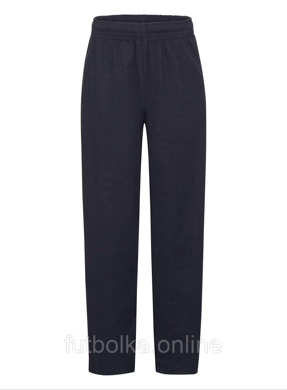 Глибоко Темно-Сині дитячі спортивні штани тонкі прямі L. open hem jog pants Fruit of the loom
