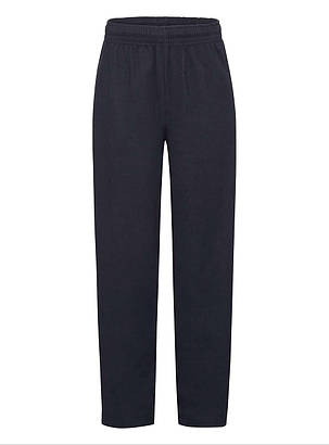 Глибоко Темно-Сині дитячі спортивні штани тонкі прямі L. open hem jog pants Fruit of the loom, фото 1