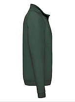 Темно-Зелений чоловічий светр на замку Classic zip neck sweat Fruit of the loom, фото 3