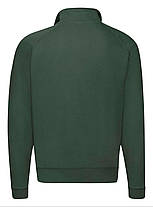 Темно-Зелений чоловічий светр на замку Classic zip neck sweat Fruit of the loom, фото 4