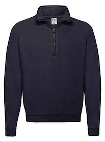 Глибокий Темно-Синій чоловічий светр на замку Classic zip neck sweat Fruit of the loom