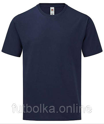 Глибоко Темно-Синя футболка чоловіча легка Iconic 165 Fruit of the loom, фото 1