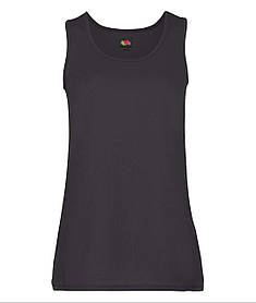Чорна майка жіноча спортивна Performance vest lady-fit Fruit of the loom