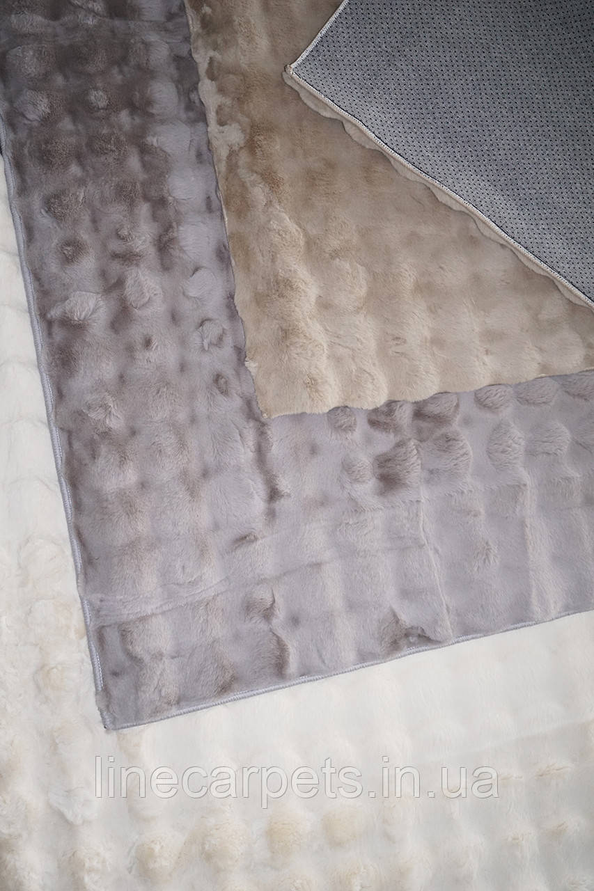 Килим емітація хутра на латексній основі ESTERA COTTON LUXURY ANTISLIP CREAM