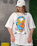 Жіноча футболка оверсайз з мультяшним принтом, фото 3