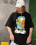Жіноча футболка оверсайз з мультяшним принтом, фото 4