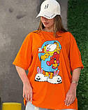 Жіноча футболка оверсайз з мультяшним принтом, фото 2