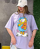 Жіноча футболка оверсайз з мультяшним принтом, фото 5