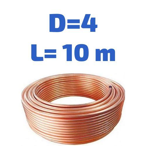 Газова трубка. Бухта 4 мм 10 метрів. Мідь