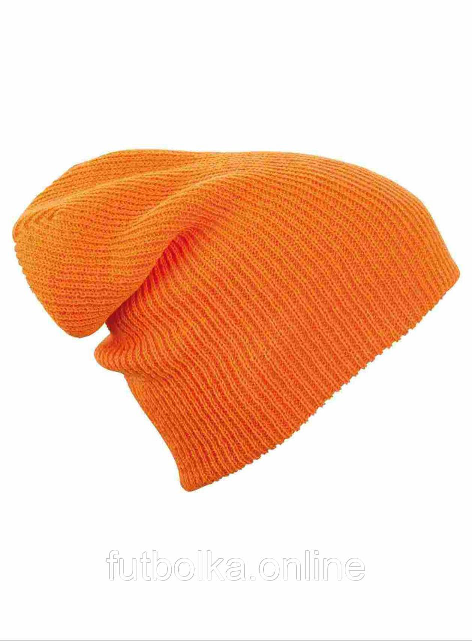 Помаранчева шапка зимова Knitted Long Beanie Myrtle Beach