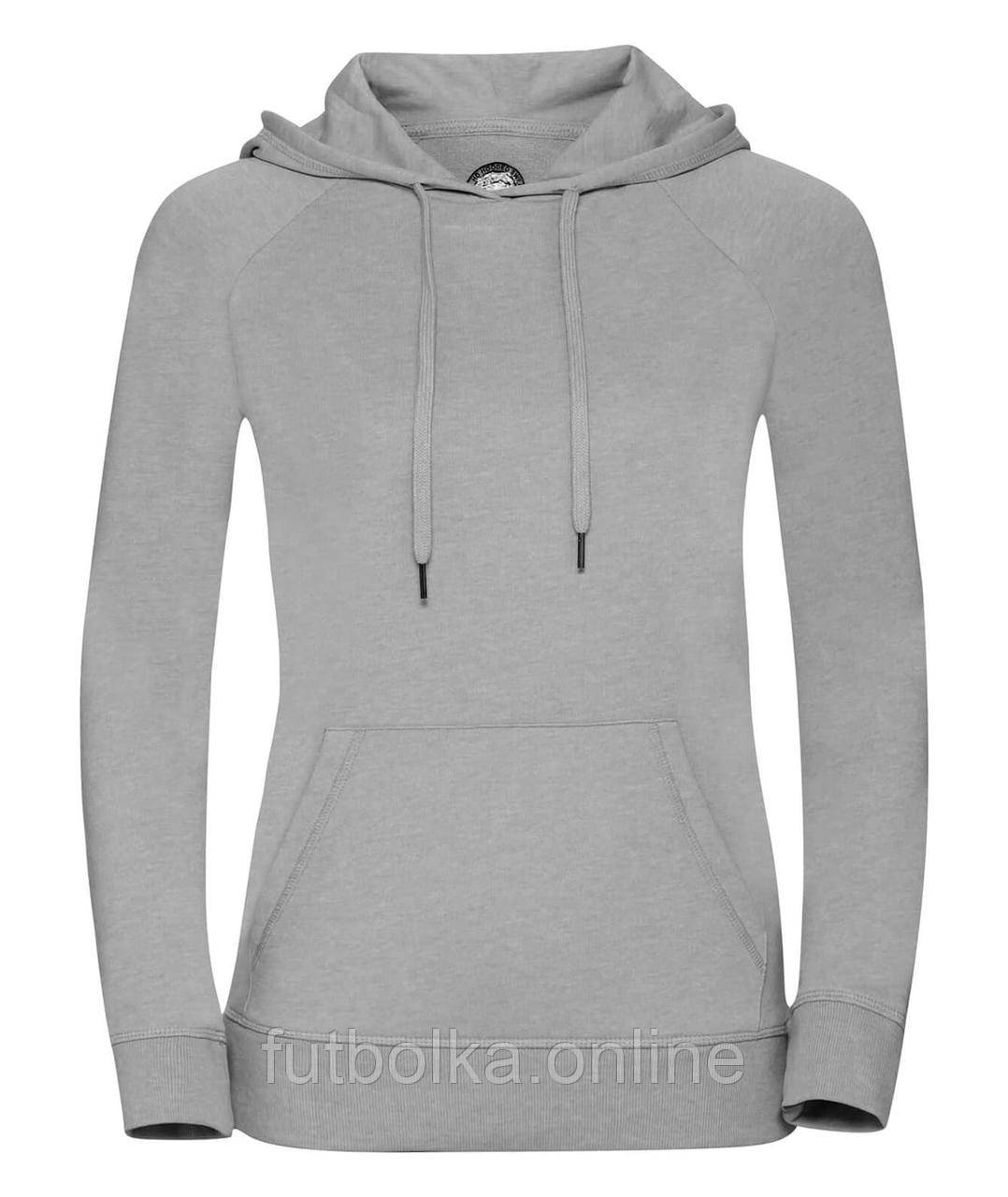 Срібна Марл жіноча толстовка тепла Ladies’ HD Hooded Sweat Russell