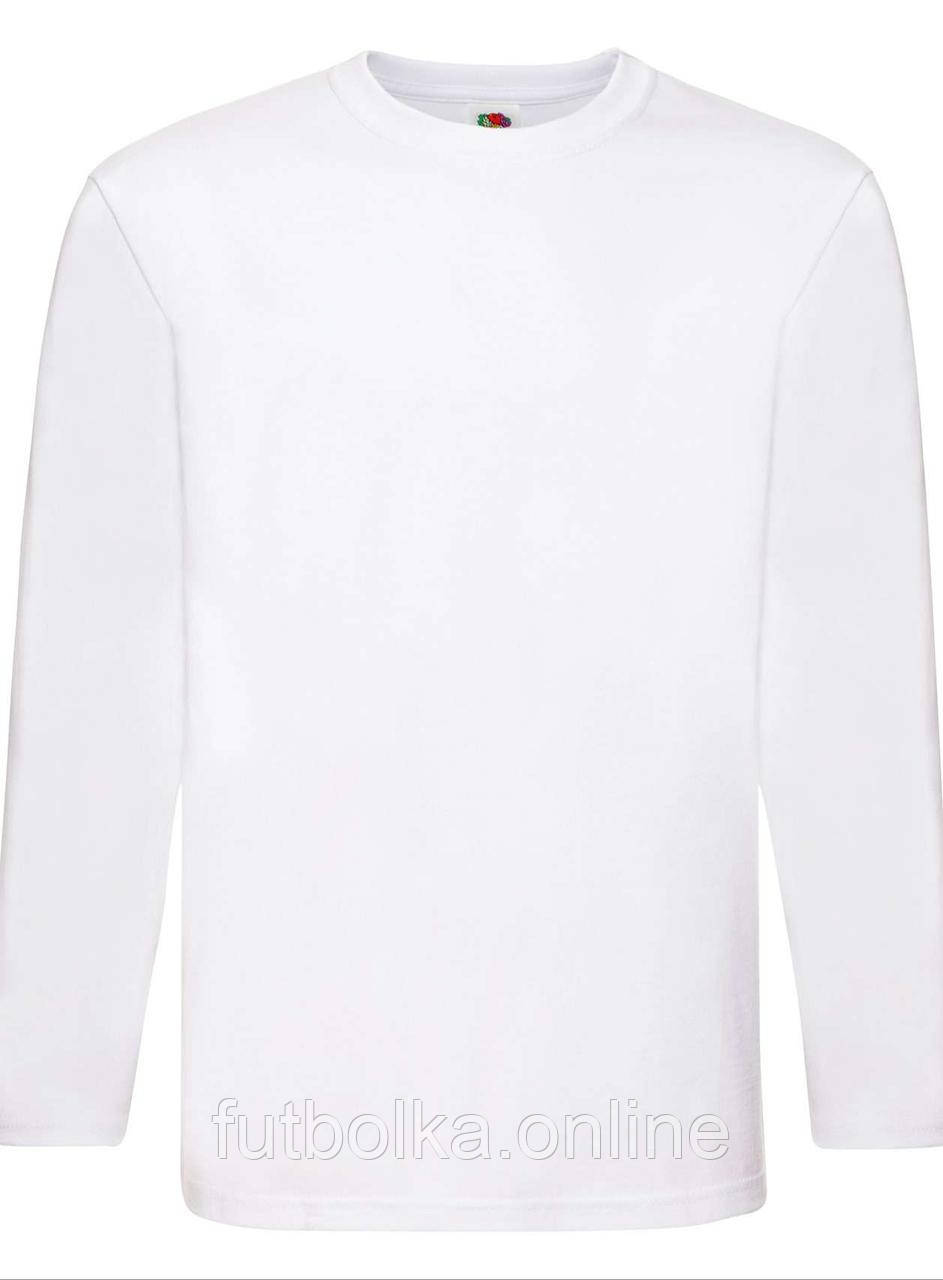 Біла чоловіча футболка з довгим рукавом преміум Super premium l/s Fruit of the loom