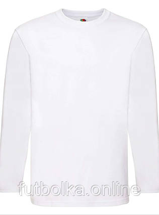Біла чоловіча футболка з довгим рукавом преміум Super premium l/s Fruit of the loom, фото 1