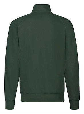 Темно-Зелена кофта чоловіча на блискавці Lightweight sweat jacket Fruit of the loom, фото 3