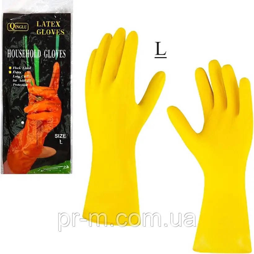 Рукавиці господарські HOUSEHOLD GLOVES, розмір L, 12пар/уп