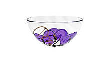 Салатник скляний 16 см "Орхідея" (фіолетова)