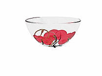 Салатник скляний 16 см "Орхідея" (коралова)