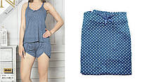 Піжама жіноча (майка + шорти) колір джинс "Горошок" L
