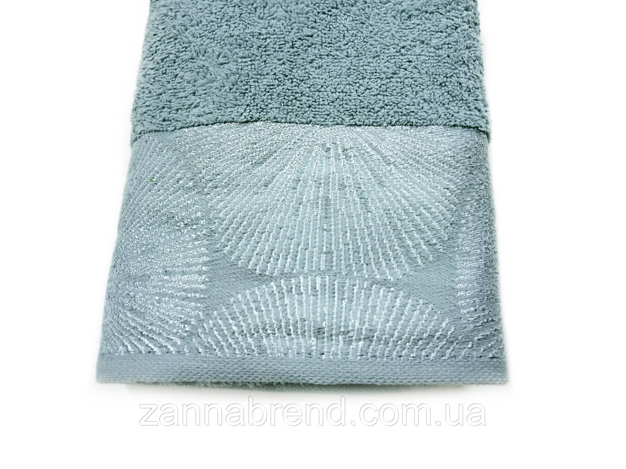 Рушник лицьове махровий 50*85 см колір сіро-блакитний "Салют"
