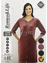 Жіночий махровий халат «Romeo life» 3615 червоний M