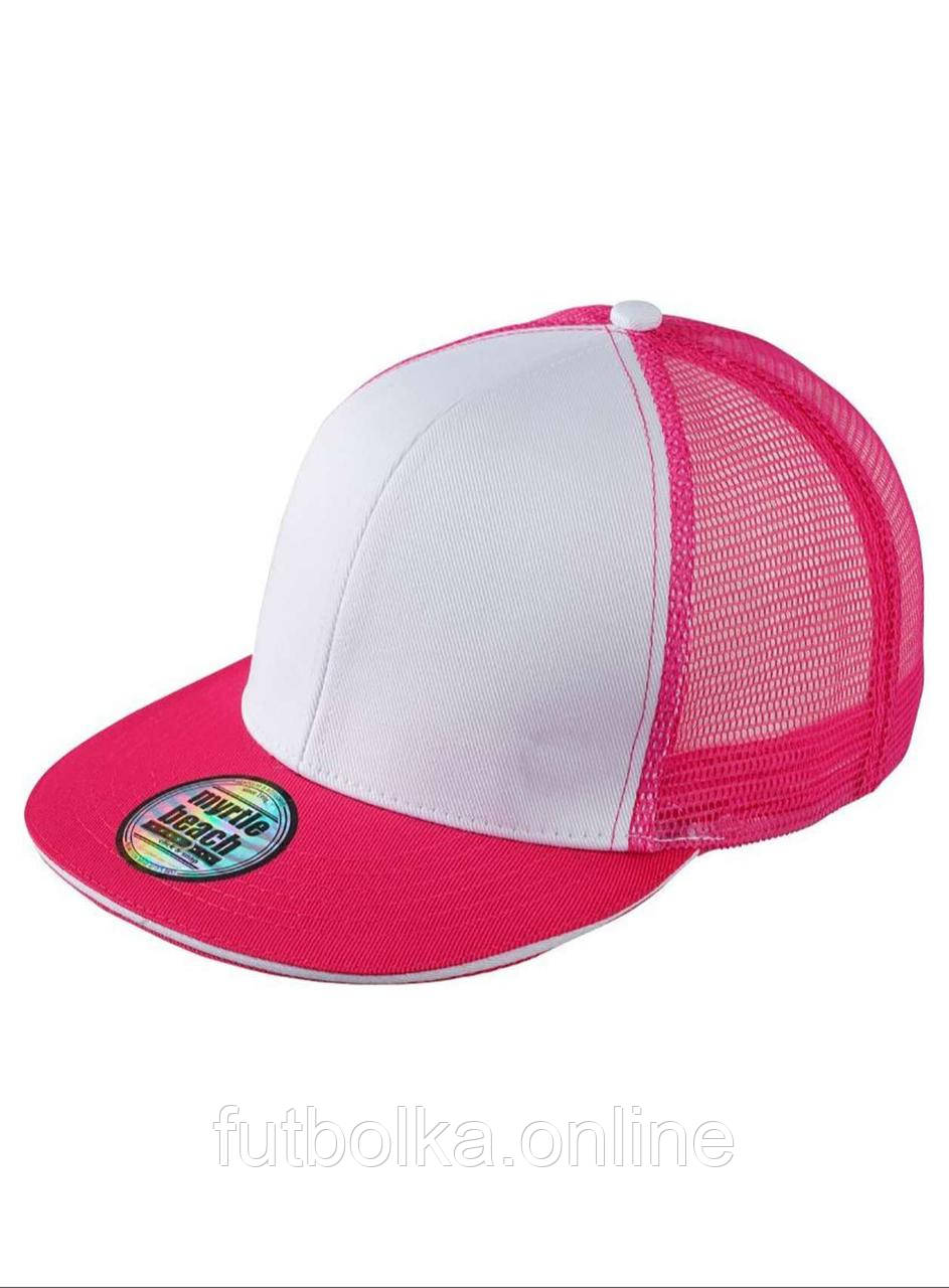 Біла кепка снепбек з сіткою Pro Cap Mesh 6 Panel Myrtle Beach
