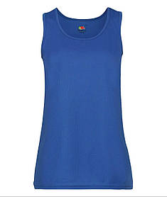 Яскраво-Синя майка жіноча спортивна Performance vest lady-fit Fruit of the loom