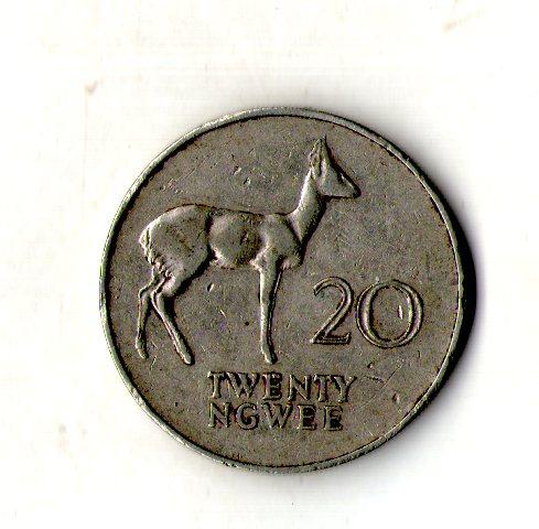 Замбія › Республика Замбия 20 нгве, 1988 рік №1355, фото 1