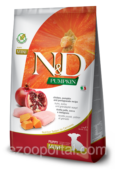 Сухий корм для собак Farmina N&D Grain Free PUMPKIN PUPPY MINI 7кг з куркою та гранатом