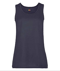 Глибоко Темно-Синя майка жіноча спортивна Performance vest lady-fit Fruit of the loom