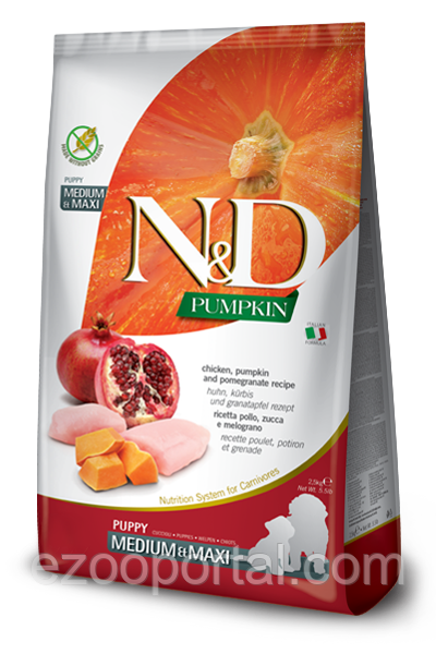 Сухий корм для собак Farmina N&D Grain Free PUMPKIN PUPPY MEDIUM & MAXI 12кг з куркою та гранатом